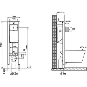 Система инсталляции для унитазов Jacob Delafon E33130RU-NF ZZ Jacob Delafon Универсал E33130RU-NF
