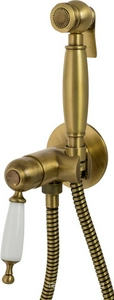 Смеситель совмещён. с гигиеническим душем, (готовый комплект: лейка металл,шланг металл120см.,скрытая часть), (цв.бронза),  ZZ Migliore Oxford 30530
