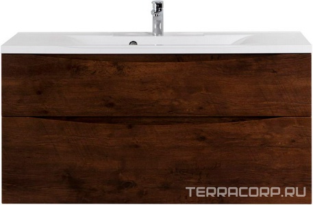 База под раковину подвесная с двумя выкатными ящиками, 1200х450х500мм, (цв.Rovere Moro),  ZZ BelBagno Marino MARINO-H60-1200-2C-SO-RW-P