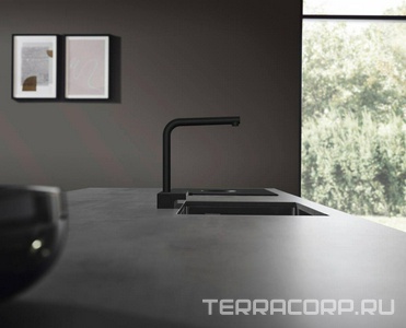 Смеситель для кухни, 250, с вытяжным душем, 2jet, (цв.матовый черный),  ZZ Hansgrohe Aquno Select M81 73836670