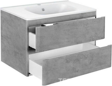 База под раковину подвесная, 2 выкатных ящика, 790x466xh500мм, без раковины, (цв.Beton),  ZZ Vincea Vico VMC-2V800BT