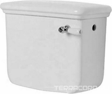 Бачок "Средний" с крышкой, д/чаши унитаза, с фронт. отверс. д/рычага смыва,подвод воды сбоку слева, БЕЗ мех.смыва с трубой соед., арт.D 23 хх,  Simas Lante LA28B