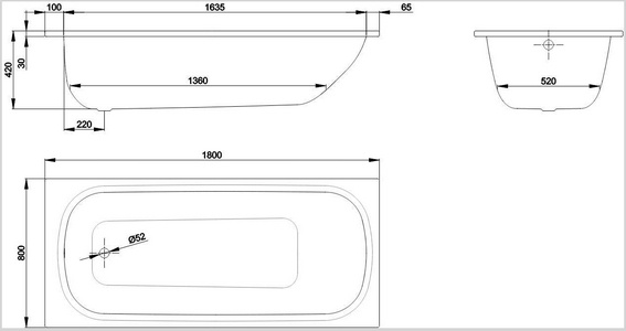 Ванна стальная 180х80х42, с AD шумоизоляцией, (без ножек арт.B23-1500), без слива-перелива, BetteForm ZZ Bette Bette Form 3800 AD