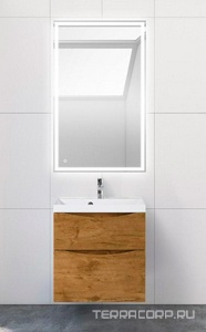 База под раковину подвесная с двумя выкатными ящиками 700x450x600мм, цвет Rovere Nature,  ZZ BelBagno Marino MARINO-H60-700-2C-SO-RN-P