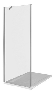 Боковая часть 80 см. для душевого Г-образного ограждения " MOKKA"  SP-80-C-WE",  проф.белый, прозрачн.стекло ZZ Good Door Mokka МК00009