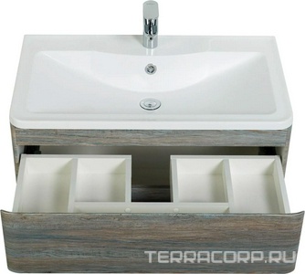 База под раковину подвесная с двумя выкатными ящиками, 800х455хh570мм, без раковины, (цв.Pino Scania),  ZZ BelBagno Albano ALBANO-800-2C-SO-PS