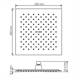 Верхний душ 250х250 мм, цв. матовое золото, ZZ Wasserkraft Aisch A198