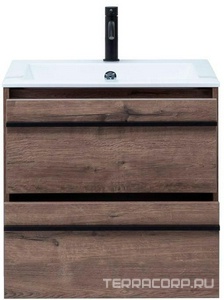 Тумба подвесная  60 см с 2 выдвиж. ящиками, цвет дуб Веллингтон ZZ Aquanet Lino 253910