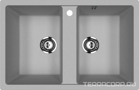 Кухонная мойка U-608-342, 77x50x19 см, встраиваемая сверху, слив-перелив, сифон в комплекте, цв. графит матовый, ZZ Ulgran u-200 U-608-342