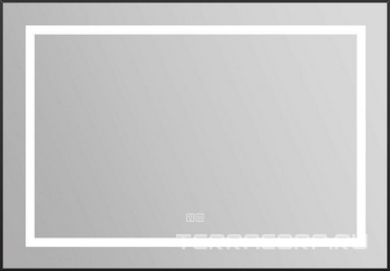Зеркало в алюминиевой раме 985x40x685мм, со встроенным светильником, сенсорным выключателем и подогревом, (рама цв.черный), BelBagno ZZ