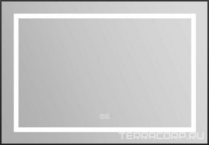 Зеркало в алюминиевой раме 985x40x685мм, со встроенным светильником, сенсорным выключателем и подогревом, (рама цв.черный), BelBagno ZZ BelBagno Kraft SPC-KRAFT-985-685-TCH-WARM-NERO