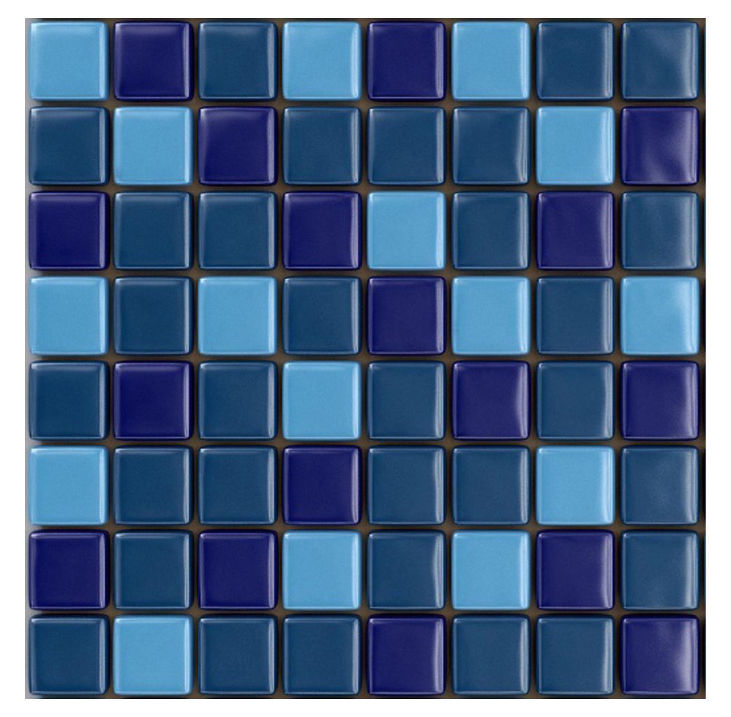 Мозаика Мастера Керамики Glass mix Мозаика 25FL-S-049 (кобальт+синий +голубой) бассейновая (чип 2.5x2.5) ZZ31.5x31.5 Комбинированный, фото 3