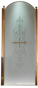 Дверь для душа, в нишу, 90хh203см, ЛЕВАЯ, (стекло матовое с прозр. декором, профиль цв.бронза, ручка вертикальная KDM03BRX),  ZZ Samo Eterna BS9856 BRX R6 SX / KDM03BRX