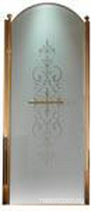 Дверь для душа, в нишу, 90хh203см, ЛЕВАЯ, (стекло матовое с прозр. декором, профиль цв.бронза, ручка вертикальная KDM03BRX),  ZZ Samo Eterna BS9856 BRX R6 SX / KDM03BRX