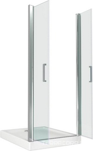 Двери распашные (2 ств.) Пандора SD 900*1875 , стекло прозрач. профиль хром Good Door PANDORA ПД00078