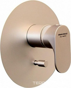 Встроенный однорычажный смеситель  для душа с переключателем на два потока, золотой атласный ZZ Kerama Marazzi OLE 69470EKM.M0.071