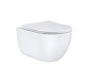 Унитаз подвесной, безободковый, 555x365x355мм, сиденье с микролифтом, (цв.белый),  ZZ Vincea Evo VT1-34