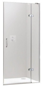 Дверь распашн. с неподв.сегм. и доп.элем. для бок.стенки, 100хh190см, петли справа, вход 68см, пр.глянц хром.,ст.6мм прозр.Anti-Plague, Aura 4-уг. ZZ Huppe Huppe Aura 400403 092 322