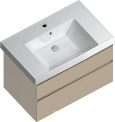 Тумба CUBO -80 см, подвесная, 2 выдвижной ящик , цв.лимо матовая