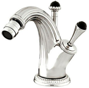 Смеситель для биде на 1 отв. с д/к, (цв.хром/ручки black Swarovski cristal),  ZZ Mestre Artica 033223.N00.50