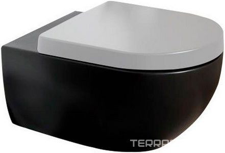 Унитаз подвесной 54х36хh27см, без сиденья, крепёж в компл., (цв. черный), App ZZ Flaminia APP AP119 Nero