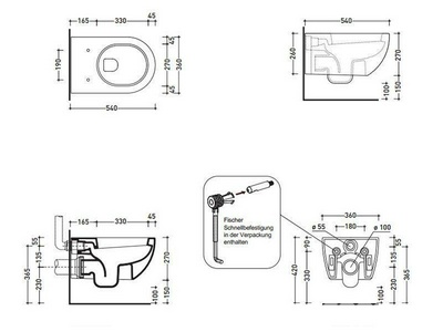 Унитаз подвесной 54х36хh27см, без сиденья, крепёж в компл., (цв. черный), App ZZ Flaminia APP AP119 Nero