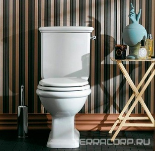 Чаша унитаза для "Низкого" бачка, 385х706хh400мм, ВЫПУСК В СТЕНУ, БЕЗ сиденья, (крепится к полу на силикон),  Simas Lante LA08