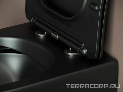 Унитаз подвесной безободковый   49x36.5x39 см, черный матовый, крышка-сиденье с микролифтом в комплекте ZZ Ceramica Nova Metropol CN4002MB