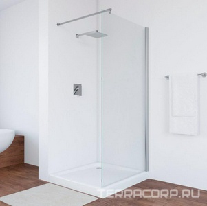 Душевая перегородка, неподвижная, 116x190 см, профиль глянцеый хром, стекло прозрачное ZZ Vegas Glass EAF EAF NOVO 116 08 01