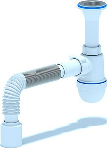 Сифон на умывальник, слив решетка, с гофрой ( выход d-50) Ани Пласт Комплектующие C2010