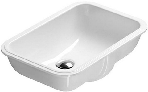 Раковина 55х38cм, встраив.в столешн.снизу, без отв. д/смес.,с переливом, .крепеж в компл., (цв.белый), Catalano ZZ Catalano Универсал 1SOCN00