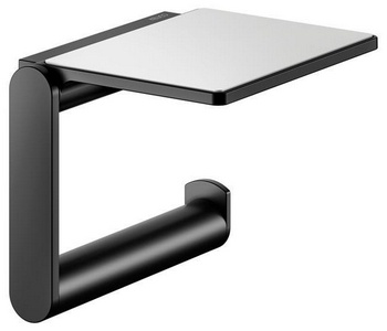 Держатель д/туал. бумаги, с полочкой, (цв.черный матовый),  ZZ Keuco Plan 14973 370000