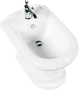 Биде напольное 400x590хh400(420)мм, с 1 отв. д/смесит., крепёж цв.белый в компл.,  XXZZ Cezares King Palace CZR-618-T