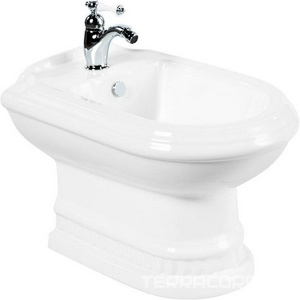 Биде напольное 400x590хh400(420)мм, с 1 отв. д/смесит., крепёж цв.белый в компл.,  XXZZ Cezares King Palace CZR-618-T