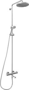 Душевая стойка для ванны/душа, с термостатом и изливом, ручной душ+  верхний душ + шланг, цв.хром Jacob Delafon Atom E26237-CP