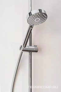 Душевая стойка для ванны/душа, с термостатом и изливом, ручной душ+  верхний душ + шланг, цв.хром Jacob Delafon Atom E26237-CP