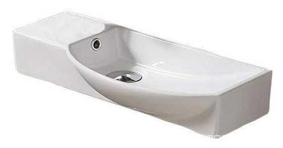 Раковина подвесная CERAMALUX 7947CR, 50,5*10,5*24,5 см, отверстие под смеситель слева, ZZ Ceramalux N 7947CR