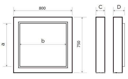 Люк-невидимка ревизионный сантехнич.  75/80 двухстворчатый ZZ Люкер AL-KR AL-KR 75/80