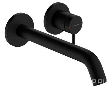 Смеситель для раковины, встраиваемый в стену, излив 225мм, внешняя часть, БЕЗ скрытой арт.13622180, (цв.матовый черный),  ZZ Hansgrohe Tecturis S 73351670