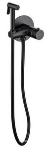 Смеситель-термостат совмещённый с гигиеническим душем, (готовый комплект: лейка, шланг, скрытая часть), (цв.черный матовый),  ZZ Allen Brau Thermo Rund 5.60001-31