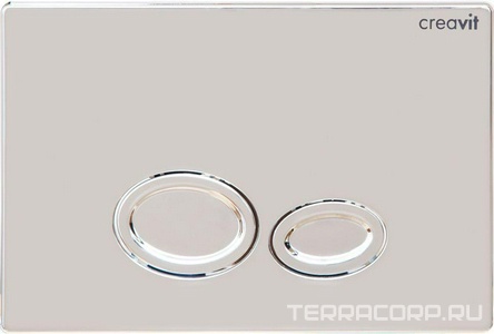 Кнопка смыва DROP двойная для инсталляций арт.GP2004.00, цв. хром глянец, ZZ Creavit Универсал GP2004.00