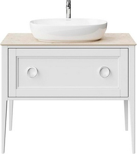 Тумба напольная "" Classic NEO - 100 см, с 1 выдвиж. ящиком+1 внутр.ящик, БЕЗ столешницы и накладной раковины, цв. белый Kerama Marazzi Plaza PL.CN.100.1+1\WHT.M