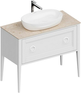 Тумба напольная "" Classic NEO - 100 см, с 1 выдвиж. ящиком+1 внутр.ящик, БЕЗ столешницы и накладной раковины, цв. белый Kerama Marazzi Plaza PL.CN.100.1+1\WHT.M