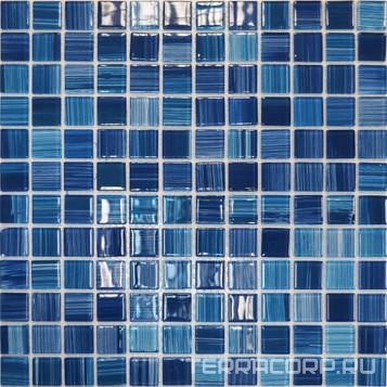 Мозаика Мастера Керамики Glass Мозаика JSM-CH1025 лазурная полосатая 30x30 Зеленый, фото 3