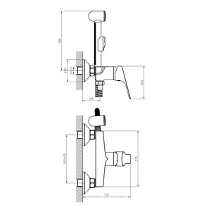 Смеситель  RS29-52 одноручный (35мм) с гигиеническим душем, хром ZZ Rossinka rs29 RS29-52