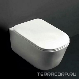 Сиденье для унитаза, с микролифтом, Slim, (пластик цв.белый, петли цв.хром),  ZZ Kerasan Tribeca 519101