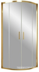 Душевое ограждение ZS TUR NOVO h2000, полукруглые двери раздвижные110х110х1900, профиль золото, стекло сатин ZZ