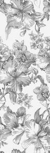 Керамическая плитка Kerama Marazzi Монфорте  Цветы обр. декор стена 40х120 Белый 