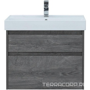 Тумба подвесная "" 75 см, цвет дуб рошелье, 2 выдвижн. ящик, БЕЗ раковины "Латина" ZZ Aquanet Nova Lite 242273