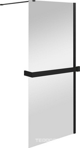 Душ.перегородка 1000хh2000мм, (стекло прозр.8мм Easy Clean, поперечн. укорачиваемый кронштейн 1200мм, фурнит.цв.черный мат.),  ZZ Vincea Walk-In VSW-4HR100CLB